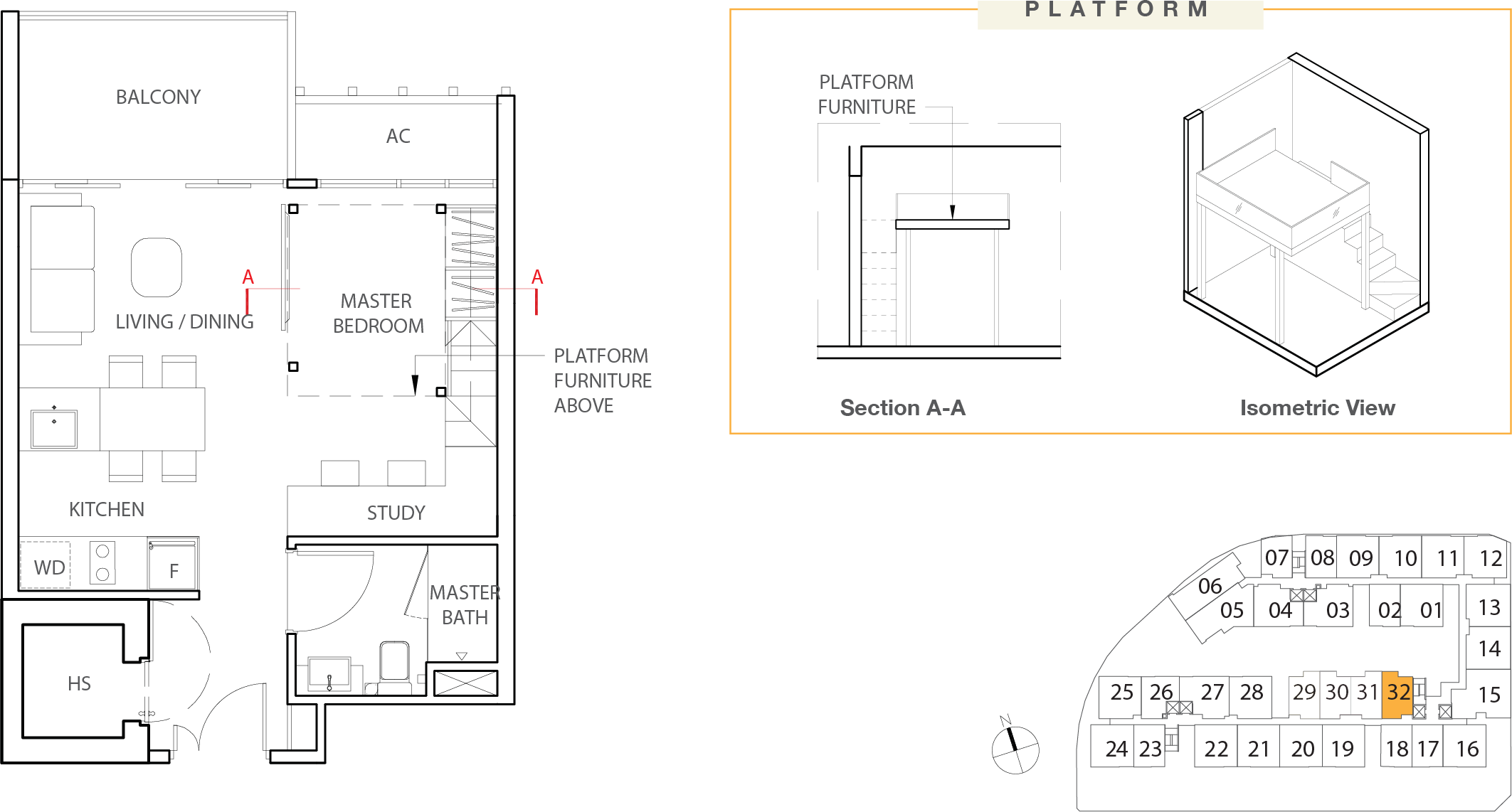 Floor Plan for Residential Type A2-b