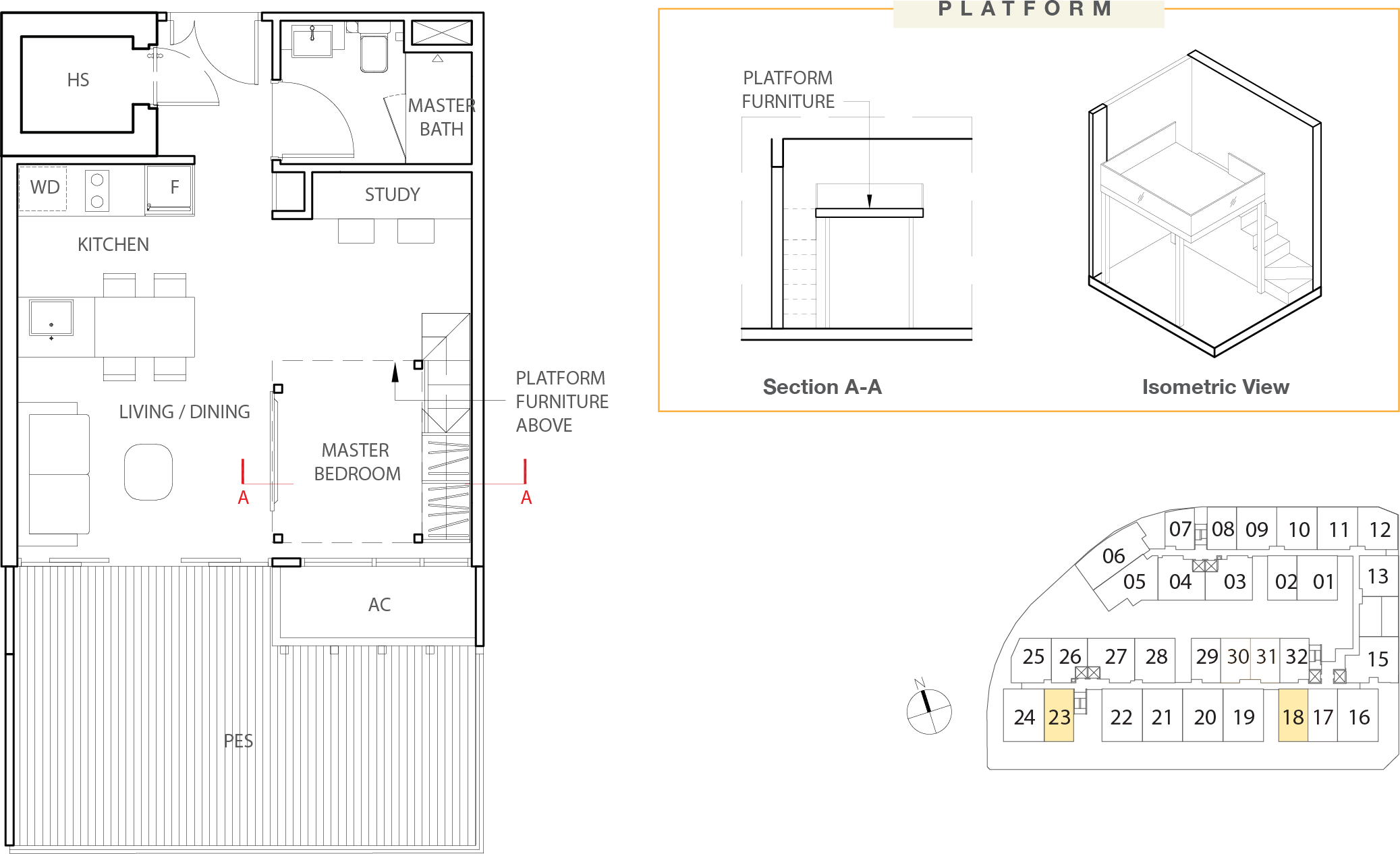 Floor Plan for Residential Type eA-a