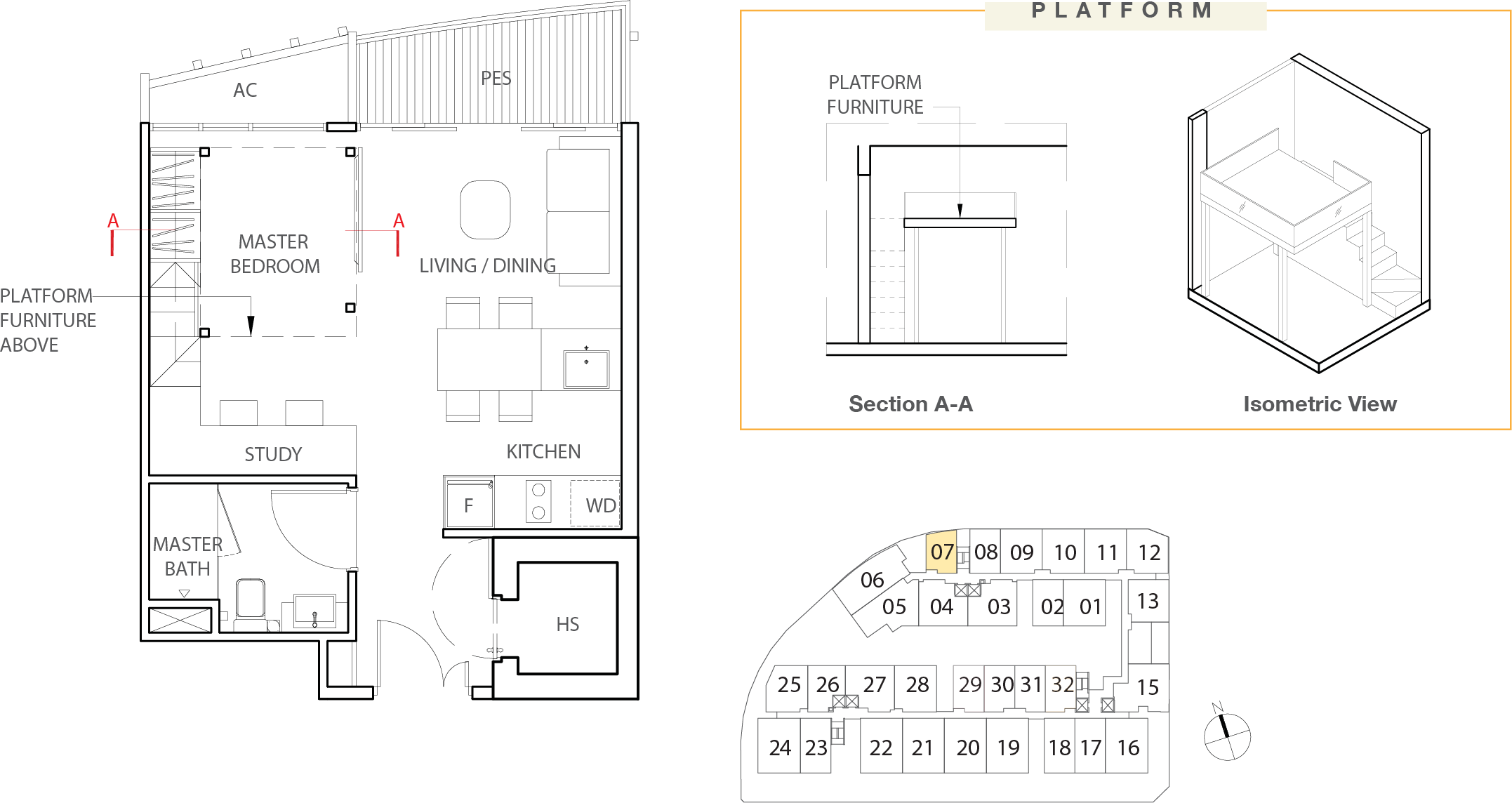 Floor Plan for Residential Type eA2-a