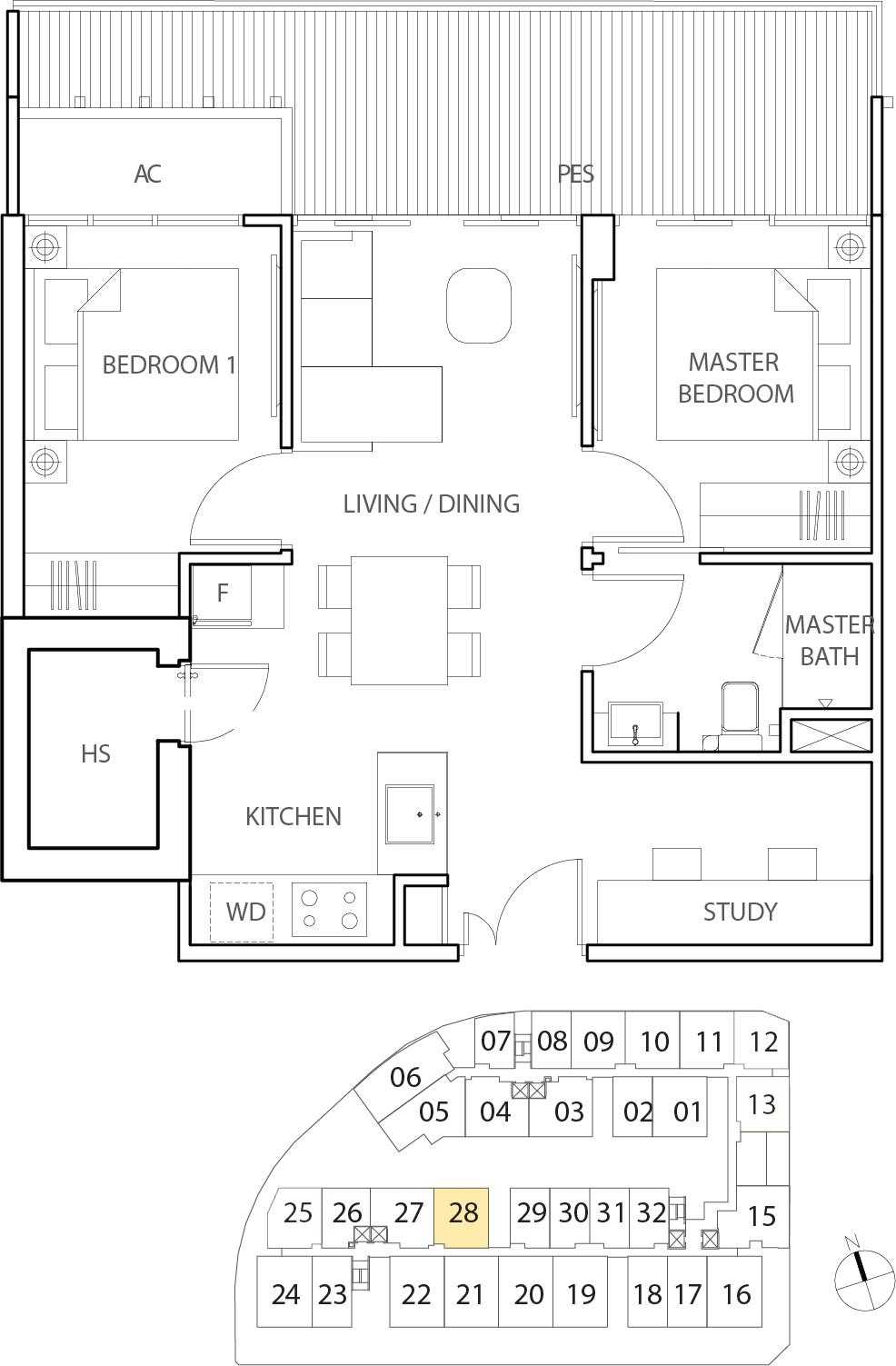 Floor Plan for Residential Type eB2-a