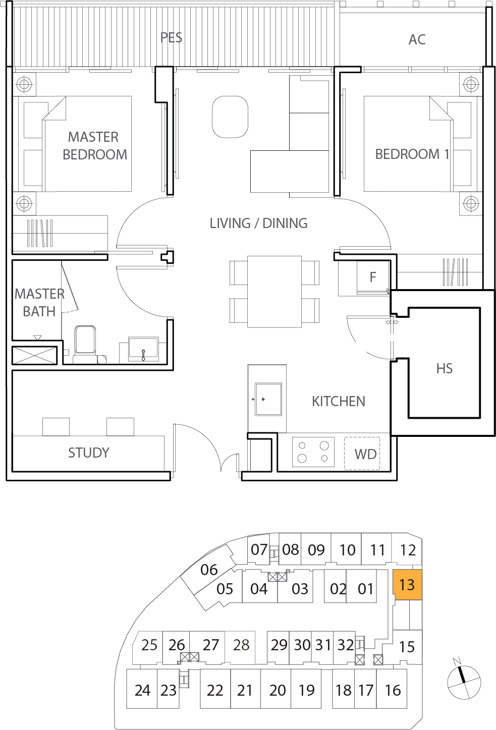 Floor Plan for Residential Type eB2-a1