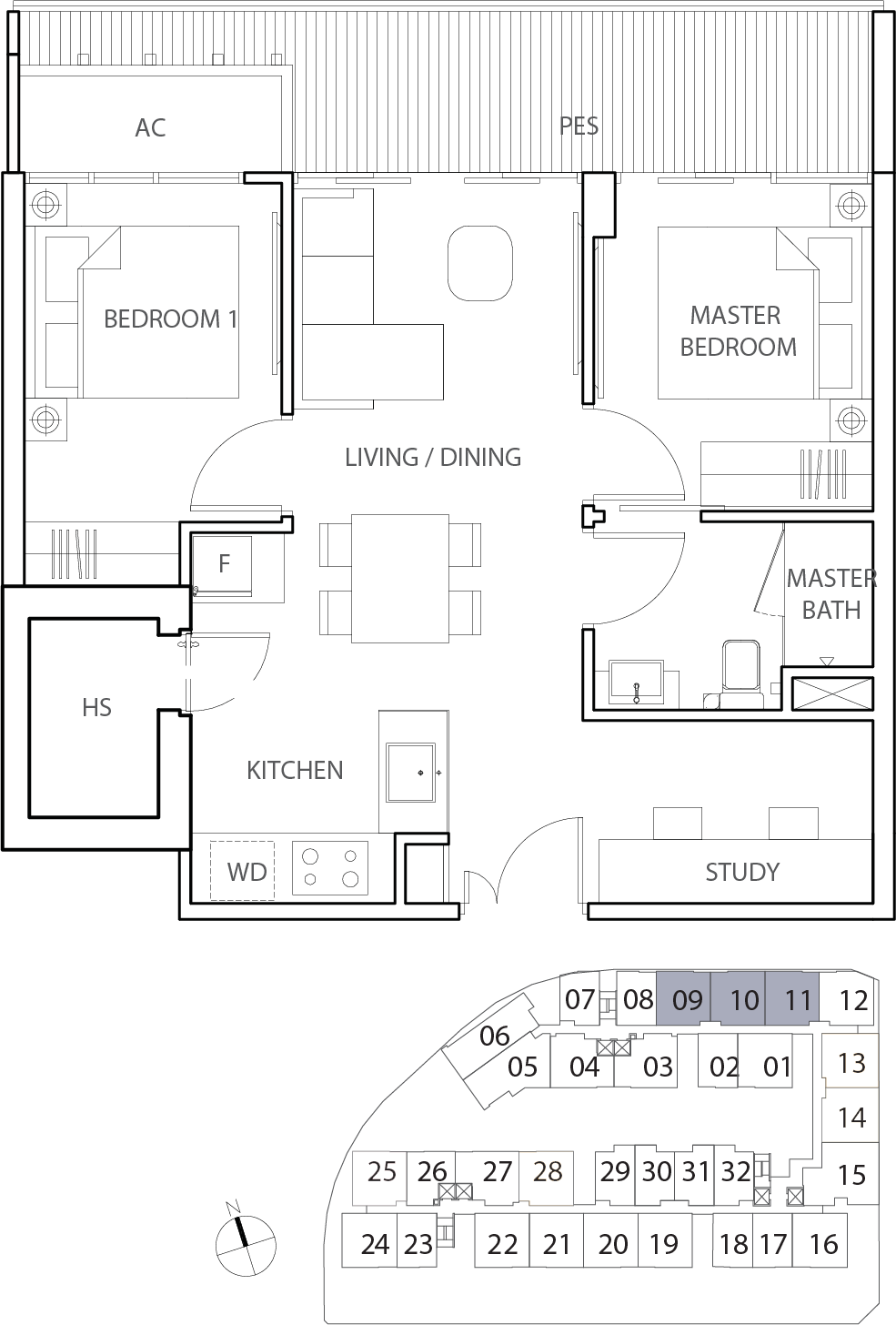 Floor Plan for Residential Type eB3