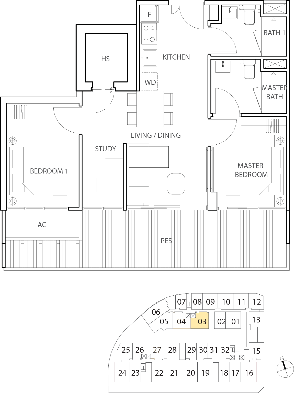 Floor Plan for Residential Type eB7